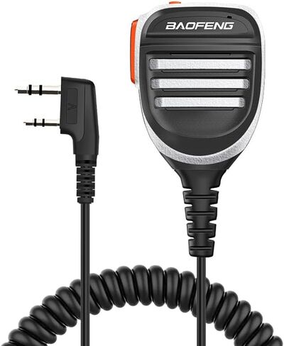 BAOFENG BF-F8HP Microphone Speaker Handheld Mic Waterproof Upgrade of Original BF Mic for GMRS Ham Radio 2Pin K Mic Compatible with UV-K5 UV-82 UV-S9 Plus UV-17R P15UV in Kuwait