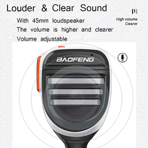 BAOFENG BF-F8HP Microphone Speaker Handheld Mic Waterproof Upgrade of Original BF Mic for GMRS Ham Radio 2Pin K Mic Compatible with UV-K5 UV-82 UV-S9 Plus UV-17R P15UV in Kuwait