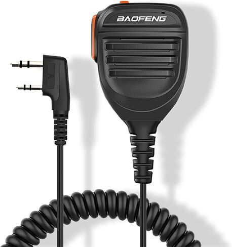 BAOFENG BF-F8HP Microphone Speaker Handheld Mic Waterproof Upgrade of Original BF Mic for GMRS Ham Radio 2Pin K Mic Compatible with UV-K5 UV-82 UV-S9 Plus UV-17R P15UV in Kuwait