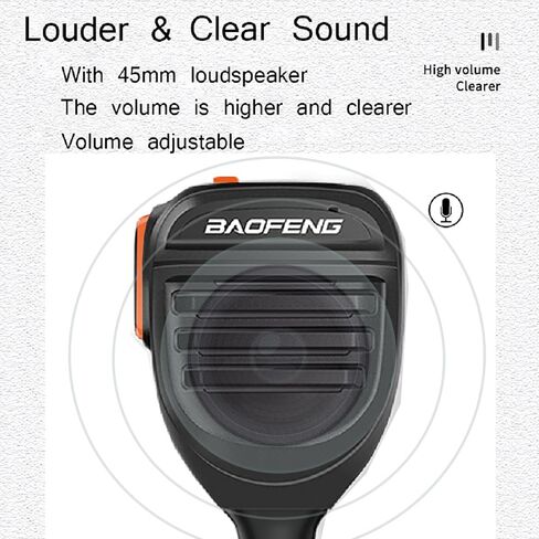 BAOFENG BF-F8HP Microphone Speaker Handheld Mic Waterproof Upgrade of Original BF Mic for GMRS Ham Radio 2Pin K Mic Compatible with UV-K5 UV-82 UV-S9 Plus UV-17R P15UV in Kuwait