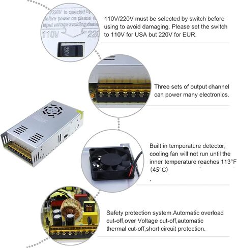 DC 48V 5A Switching Power Supply 240W AC-DC Converter Transformer for Brake Machine Industrial Automation CNC Stepper Motor and More [Upgraded Version] in Saudi Arabia