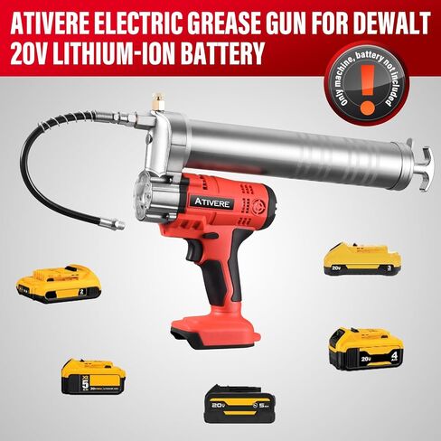 Lithium battery Grease Gun Cordless Suitable for De.waltt 20V Max Battery (NO Battery) with 12" Spring Flex Hose, 10000 PSI High Pressure Quick Release Grease in Saudi Arabia