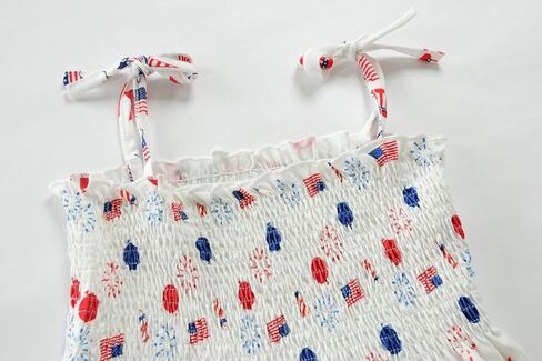 American Flag Girl's Fireworks Flare Dress Slip Skirt Sleeveless Casual Skater Dress 1-7 Years in Saudi Arabia