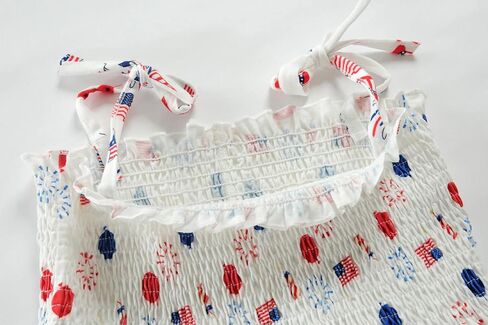 American Flag Girl's Fireworks Flare Dress Slip Skirt Sleeveless Casual Skater Dress 1-7 Years in Saudi Arabia
