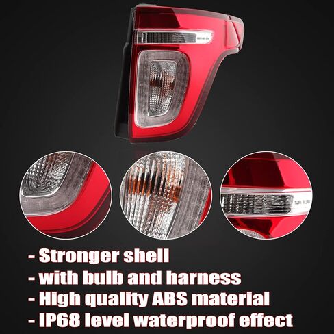 Tail Light Assembly Compatible with 2011-2015 Ford Explorer Rear Brake Lamp Turn Signal Red Clear Lens Left Driver Side in Saudi Arabia