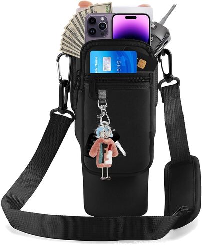 JTW Stanley Cup Crossbody Holder，Stanley Cup Accessory for 30 and 40 oz. Adjustable Shoulder Strap and Mountaineering Buckle are Included.Water Bottle Accessories (black) in Saudi Arabia