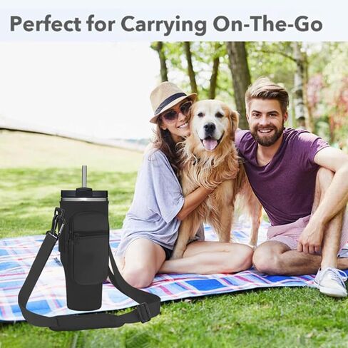 JTW Stanley Cup Crossbody Holder，Stanley Cup Accessory for 30 and 40 oz. Adjustable Shoulder Strap and Mountaineering Buckle are Included.Water Bottle Accessories (black) in Saudi Arabia