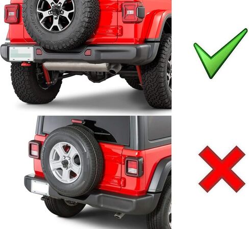 iJDMTOY OE-Spec Dark Red Lens Rear Bumper Reflector Lenses Compatible With Jeep 2018-up Wrangler JL Sahara Rubicon MOAB Trims ONLY, OE-Spec LH RH Assembly in Saudi Arabia