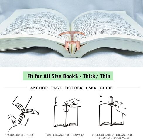 حامل صفحة مرساة للقراءة بدون استخدام اليدين، فتاحة كتب، هدية قارئ معدني محمول لوصفات الموسيقى، أغلفة ورقية، ملحقات مشبك، أسود in Kuwait