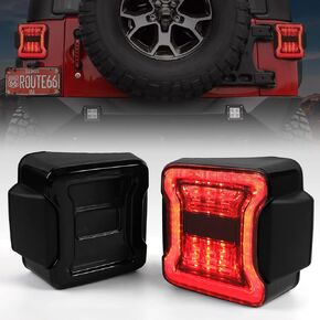 LED Tail Lights for Jeep Wrangler JK JKU 2007-2018, [DOT Approved] [Smoked Lens] [Plug n Play] Jeep JK Accessories (JK upgrade JL oem)