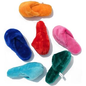 Squeaky Dog Toys,Durable Outdoor Dog Chew Toys, Interactive Stuffed Plush Dog Toys for Small Medium Size Dogs,Slipper Shape Design, Pack of 6