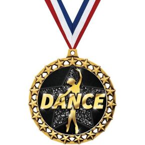 2.5" Galaxy Star Dance Shadow Medal Award, Gold Trophy Medal Prime