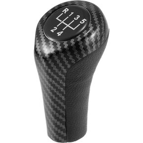 X AUTOHAUX 5 Speed Manual Gear Stick Shift Knob Transmission Gear Lever Stick Shifter Handle Carbon Fiber Pattern for BMW 1 Series E81 E82 E87 25117566267