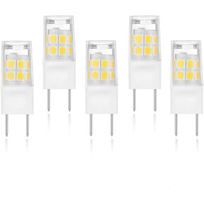 5 Pack-T4 JCD Bi-Pin G8 2Watt LED Light Bulbs Warm White JCD Type T4 G8 Under Cabinet Puck Lamp 120 Volt Undercabinet Microwave Oven Stove Top Kitchen Appliance Replacement Lighting Bi Pin