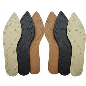 Bellcon Leather Insoles for Women High Heels Thin Shoe Liners Replacement for Pointed Shoes Black Leather Inserts for Dress Shoes, 3 Pairs/Womens 5-6 M US in Kuwait