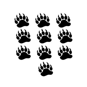 10 Mini Bear Paw Iron On Decals, Grizzly Bear Paws & Claws, Animal Heat Transfer, School Spirit Decal, Mini Paw Claws, Ready To Press, DIY Craft, 28 Colors (Black)