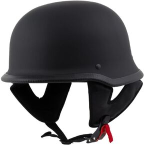 Milwaukee Helmets MPH9740DOT 'Motorrad' DOT German Style Matte Black Half Face Motorcycle Helmet for Men and Women Biker - Large