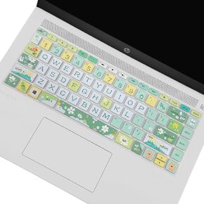 Keyboard Cover for HP 14" Laptop/HP Pavilion x360 14M-BA/CD 14M-DH 14-BF 14-cm 14-CF 14-DF 14-dk 14-DS 14-dq 14-FQ Series, 14-dq0020nr/dq0030nr, 14-fq1025nr/fq0033dx, Spring Flowers