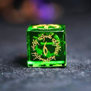 Role Playing Dice Pretty Green Peridot DND Dice Set with Elf Whispers, Dungeons and Dragons Polyhedral Dice Set for Table Games, TRPG