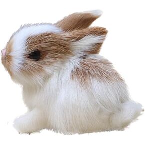 Mini Simulation Rabbits, Realistic Cute Plush Rabbits Lifelike Plush Bunny Realistic Rabbit Miniatures, White Rabbits Home Party Decors Model Gift Miniatures Decorations