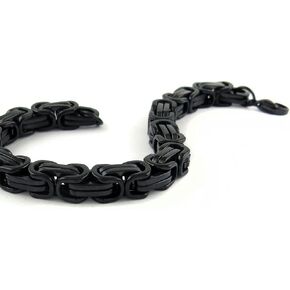 Jewelry Mechanic Style Mens Chain 8mm Biker Bracelet Black Stainless Steel
