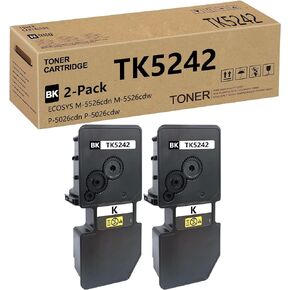 TK5242 TK-5242 Toner Cartridge Compatible Replacement for Kyocera TK 5242 TK-5242K 1T02R70US0 for ECOSYS P5026cdn P5026cdw M5526cdn M5526cdw Printers 4,500 Pages 2 Pack