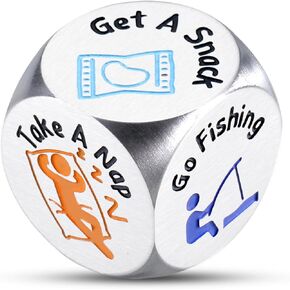 NUBARKO Decision Dice - Silver Stainless Steel Hexahedron 1.6*1.6cm Funny Retirement Gifts for Women Men, Teacher, Coworkers, Employee Appreciation, Going Away