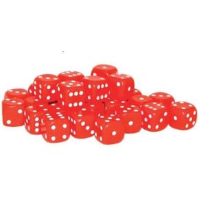 30x D6 Dice Pack | 10mm Classic Red Spot Six Sided Dice Set | for Classic and Professional Tabletop Dice Games | by Warlord Games