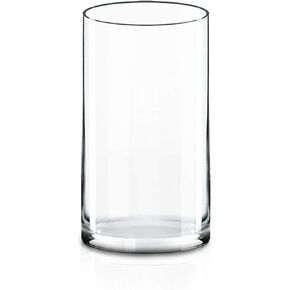 CYS Excel Large Clear Glass Cylinder Vase (H:12" D:10") | Multiple Size Choices Glass Flower Vase Centerpieces | Hurricane Floating Candle Holder Vase