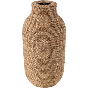 Deco 79 Seagrass Handmade Decorative Vase Tall Wrapped Centerpiece Vase, Vase for Home Decoration 12" x 12" x 31", Brown
