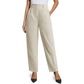 Cicy Bell Womens Work Dress Pants High Waited Pleated Straight Leg Casual Trousers with Pockets