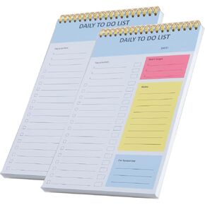 To Do List Notepad,To Do Planners,Notebook,To Do List Notebook for Work,Task Checklist Notes Daily Planner,6.5IN×9.8IN,62 Sheets,2 Pack