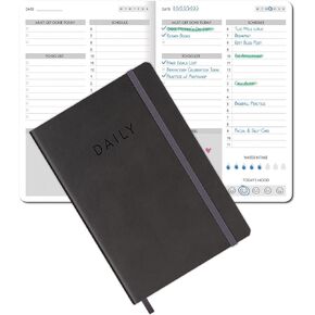 Fan&Ran Ultimate To Do List Notebook for Boosting Productivity and Organizing Tasks - Undated Daily Planner and Office Supplies for Women & Men, 5.5"x8.25", Grey