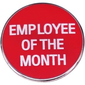 Red Employee Of The Month Enamel Pin Work Reward Pin Brooch Pink Button Job Reward Badge Funny Boss Staff Award Lapel Pin Jewelry Awards and Incentives Supplies Teaching Materials