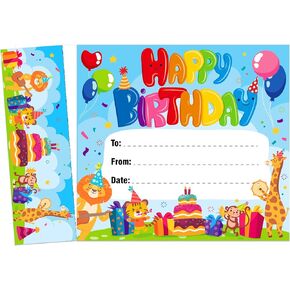 Happy Birthday Award Certificates Gifts for Kids from Teacher 30pcs Cartoon Animal Theme Birthday Bookmarks Awards Classroom Back to School birthday Teacher Supplies for Kindergarten Preschool