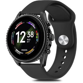 سوار من السيليكون لساعة Fossil الرجالية Gen 6/5E 44mm/Gen 5 Carlyle/Garrett/Women's Julianna الذكية، حزام بديل لحزام رياضي من السيليكون الناعم قابل للتعديل 22 مم للنساء والرجال in Kuwait