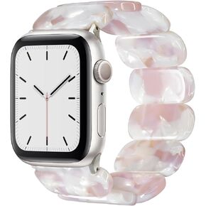 Heesch Tortoise Stretchy Watch Band Compatible with Apple Watch Serise Ultra/SE/8/7/6/5/4/3/2/1, Resin Cute Watch Strap Wristband for iWatch Bracelet for Women, Men, Girls, 38/40/41mm, 42/44/45/49mm, Oval Version