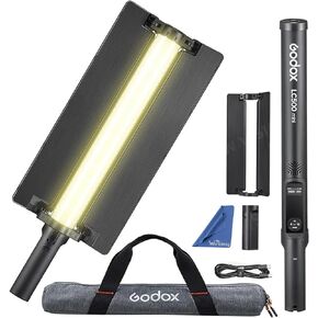 Godox LC500 Mini Portable Photography Light Stick - 2500K-8500K Handheld LED Light Wand with Barndoor and Battery Grip