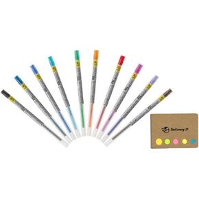 Signo Gel Ink Refills for Style Fit Gel Multi Pen 0.38mm 10 Color Ink, Sticky Notes Value Set