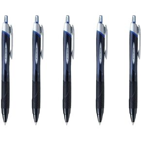 Uni-ball New Jetstream Extra Fine & ultra micro Point Retractable Roller Ball Pens,-rubber Grip Type -0.38mm-blue Ink-value Set of 5