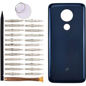 Marine Blue Back Battery Case withPre-Cut Adhesive(USA Version) Replacement for Motorola Moto G7 Power