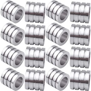 20pcs Stainless Steel Spacer Beads Grooved Column Beads Tube Spacers Loose Charm Beads with 6.4mm Large Hole for DIY European Bracelet Necklace Jewelry Making Accessories