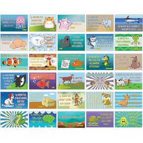 Creanoso Silly and Hilarious Lunch Box Jokes Flashcards - (30 Cards x 2 Sets) – Hilarious and Funny Note Cards for Children – Silly Jokes Cards – School Rewards – Gift Token for Kids