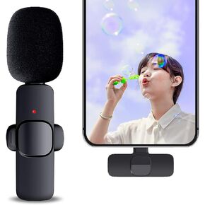COBER Wireless Lavalier Microphone for iPhone: Upgraded Plug-and-Play Compatibility. Ideal for Recording, YouTube, Live Streaming, Vlogging - No Bluetooth or Extra Apps Required!