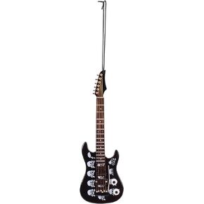Broadway Gift Co Skulls Electric Guitar 5 inch Wood Hanging Ornament with Red Gift Box