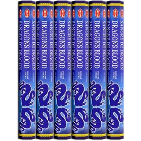 Asah 120 Incense Sticks Bulk Pack, Hem, Zen Aromatherapy, 6 Boxes Of 20 Sticks Dragon'S Blood Blue