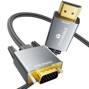 محول كابل HDMI إلى VGA [غلاف من الألومنيوم، مضفر من النايلون] مصدر HDMI أحادي الاتجاه بطول 10 أقدام إلى كابل عرض VGA متوافق مع أجهزة الكمبيوتر وسطح المكتب وأجهزة الكمبيوتر الشخصية وأجهزة الكمبيوتر المحمولة والشاشات وجهاز العرض والتلفزيون عالي الدقة وما إل in Kuwait
