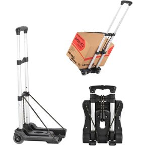 Folding Luggage Cart Lightweight and Aluminum Alloy Travel Trolley 40kg/88lbs Load Capacity for Luggage, Personal, Travel, Moving and Office Use
