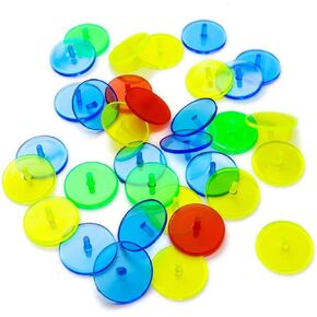 100Pcs 24mm/0.94" Colorful Plastic Round Golf Ball Marker Baseball Golf Ball Position Marker Accessories, Random Color