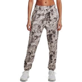 Under Armour - Womens Rival Terry Print Jogger Fleece Bottoms, Color Ghost Gray/White (592), Size: Small